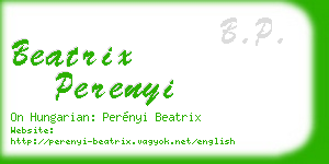 beatrix perenyi business card