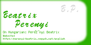 beatrix perenyi business card